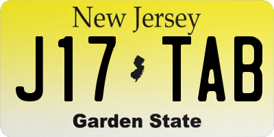 NJ license plate J17TAB