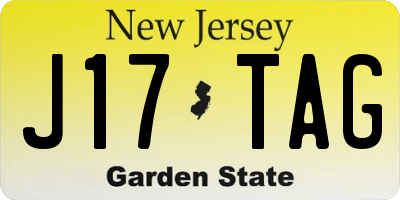 NJ license plate J17TAG