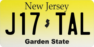 NJ license plate J17TAL