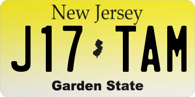 NJ license plate J17TAM