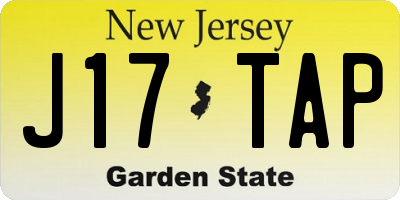 NJ license plate J17TAP