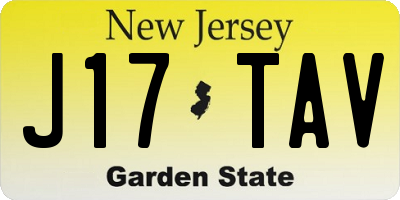 NJ license plate J17TAV