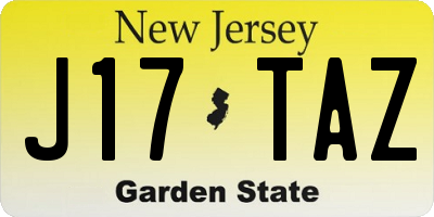 NJ license plate J17TAZ