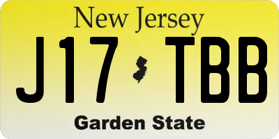 NJ license plate J17TBB