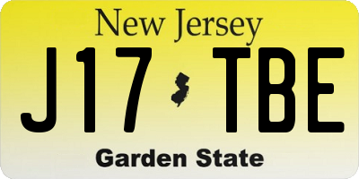 NJ license plate J17TBE