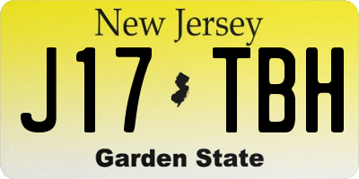 NJ license plate J17TBH