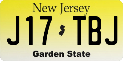 NJ license plate J17TBJ
