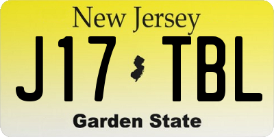 NJ license plate J17TBL