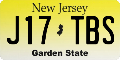 NJ license plate J17TBS