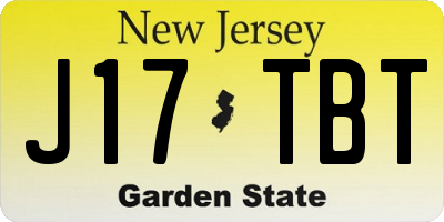 NJ license plate J17TBT