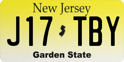NJ license plate J17TBY