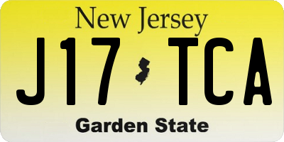 NJ license plate J17TCA