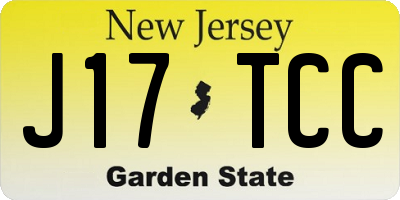 NJ license plate J17TCC