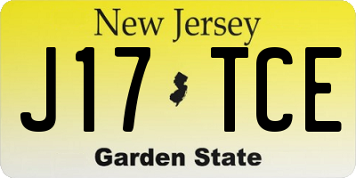 NJ license plate J17TCE