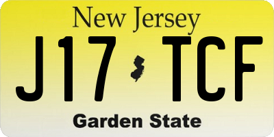 NJ license plate J17TCF