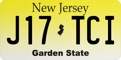 NJ license plate J17TCI