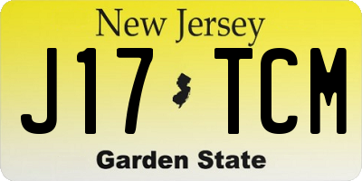 NJ license plate J17TCM