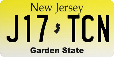 NJ license plate J17TCN