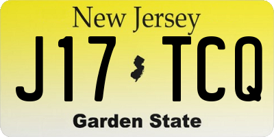 NJ license plate J17TCQ