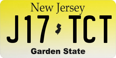 NJ license plate J17TCT
