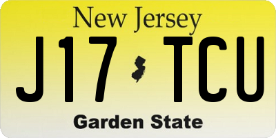 NJ license plate J17TCU