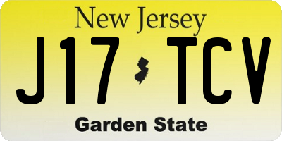 NJ license plate J17TCV