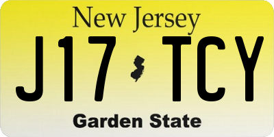 NJ license plate J17TCY