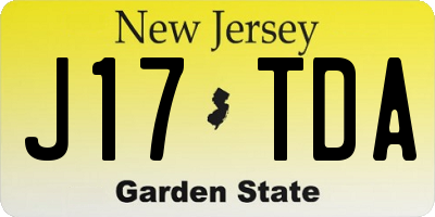 NJ license plate J17TDA