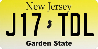 NJ license plate J17TDL