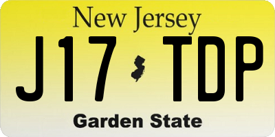 NJ license plate J17TDP