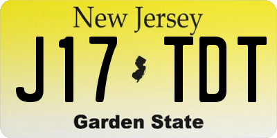NJ license plate J17TDT
