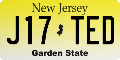 NJ license plate J17TED