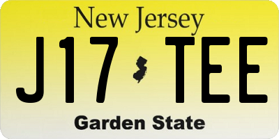 NJ license plate J17TEE