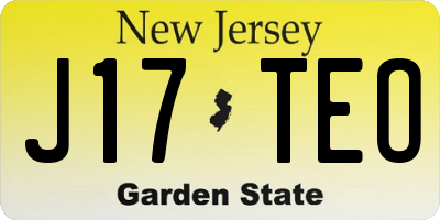 NJ license plate J17TEO