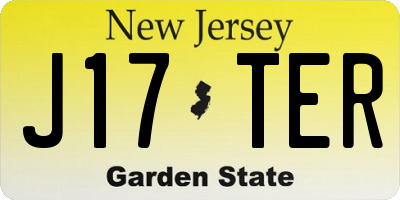 NJ license plate J17TER
