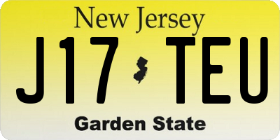 NJ license plate J17TEU