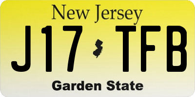 NJ license plate J17TFB