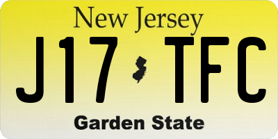NJ license plate J17TFC
