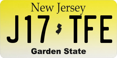 NJ license plate J17TFE