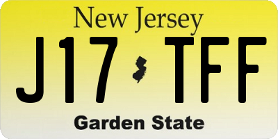 NJ license plate J17TFF
