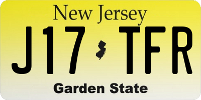 NJ license plate J17TFR