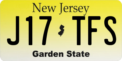 NJ license plate J17TFS