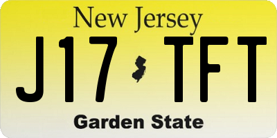 NJ license plate J17TFT