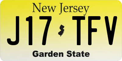 NJ license plate J17TFV