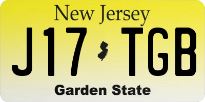 NJ license plate J17TGB