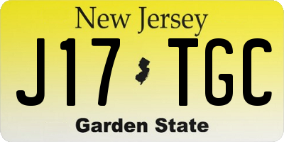 NJ license plate J17TGC