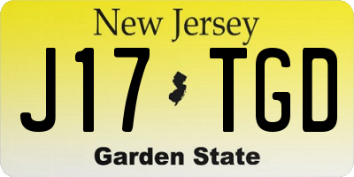 NJ license plate J17TGD