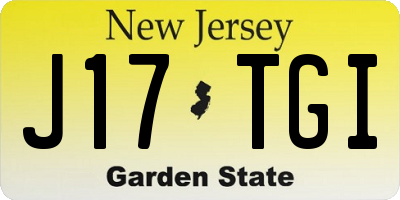 NJ license plate J17TGI
