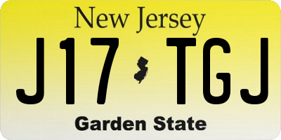 NJ license plate J17TGJ