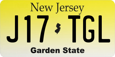 NJ license plate J17TGL
